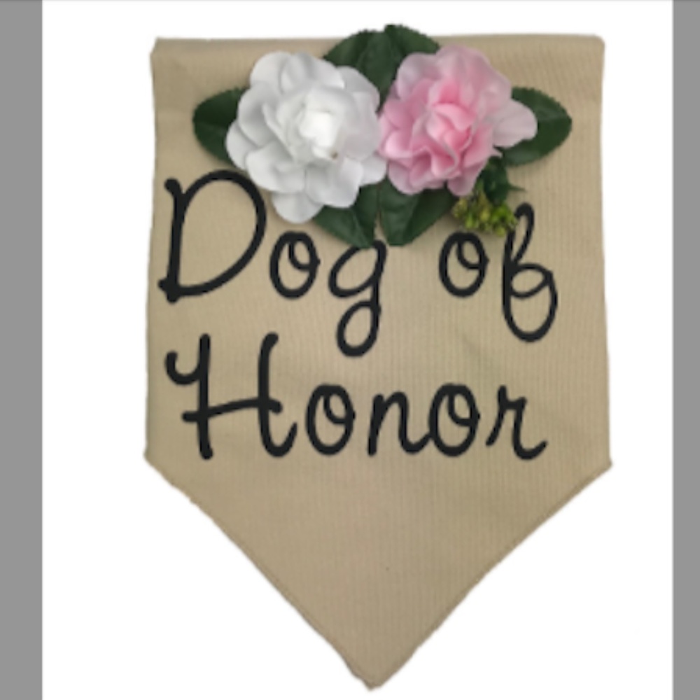 Dog Wedding Bandana "Dog of Honor" XS/S